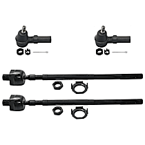 Front, Driver and Passenger Side, Inner and Outer Tie Rod End