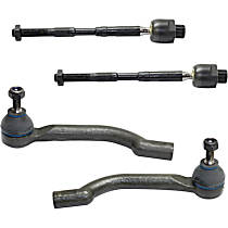 Front, Driver and Passenger Side, Inner and Outer Tie Rod Ends