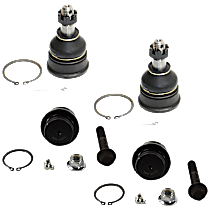 Front, Driver and Passenger Side, Upper and Lower Ball Joint