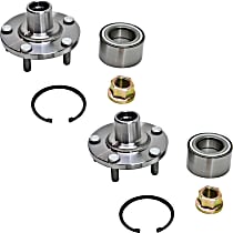 Front, Driver and Passenger Side Wheel Hub, 5 Lugs, With Bearing