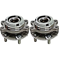 Front, Driver and Passenger Side Wheel Hub, 5 Lugs, With Bearing