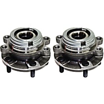 Front, Driver and Passenger Side Wheel Hubs, with Bearings, For Models with 32-Spline Teeth