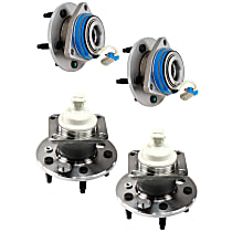 Front and Rear, Driver and Passenger Side Wheel Hubs, Bearing Flange Mounting Holes Threaded