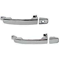 Front or Rear, Driver and Passenger Side Chrome Exterior Door Handle, Front Driver Side - With Key Hole; Front Passenger Side or Rear Driver or Passenger Side - Without Key Hole, For Models Without Navigation System