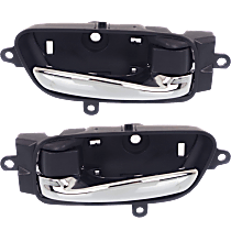 Front, Driver and Passenger Side Interior Door Handles, Chrome, With door lock button