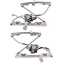 Front, Driver and Passenger Side Power Window Regulator, With Motor