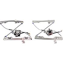 Front, Driver and Passenger Side Power Window Regulator, With Motor