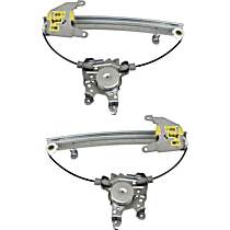 Rear, Driver and Passenger Side Power Window Regulator, Without Motor
