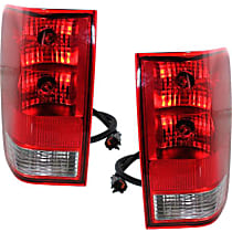 Driver and Passenger Side Tail Lights, With bulb(s), Halogen, For Models Without Utility Compartment