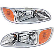Driver and Passenger Side Halogen Headlight, With bulb(s), OE Replacement