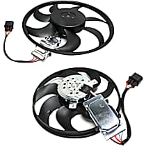 Radiator and A/C Condenser Fan Driver and Passenger Side, 6 Cyl 3.6L, For Models Without Towing Package, Single fan