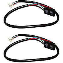 Front, Driver and Passenger Side Window Switches, Black, 1-Button