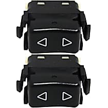 Front, Driver and Passenger Side Window Switches, Black, 1-Button