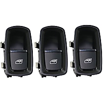 Front, Passenger Side, Rear, Driver and Passenger Side Window Switches, Black, 1-Button