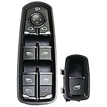 Front, Driver and Passenger Side Window Switches, Black