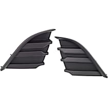 Front, Driver and Passenger Side Bumper Grille, Textured Black, CAPA Certified