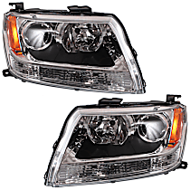 Driver and Passenger Side Halogen Headlight, Without bulb(s), OE Replacement