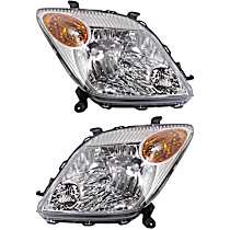 Driver and Passenger Side Halogen Headlight, Without bulb(s), OE Replacement