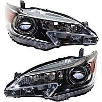 Driver and Passenger Side Headlights, Without bulb(s), Halogen, CAPA Certified