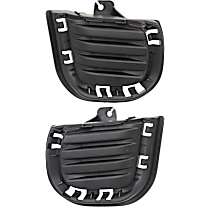 Front, Driver and Passenger Side Fog Light Cover, For Models Without Fog Lights, Textured Black