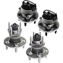 Rear, Driver and Passenger Side Wheel Hubs, For Front Wheel Drive with 4-Wheel ABS, With ABS Sensor