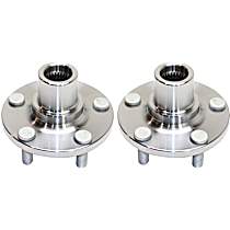 Front, Driver and Passenger Side Wheel Hub, 5 Lugs, Without Bearing