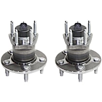 Rear, Driver and Passenger Side Wheel Hub, 4-Wheel ABS, With 5 Stud Hub, 5 Lugs, With Bearing, With Sensor