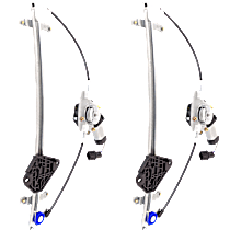 Front and Rear, Driver Side Window Regulators, Power, For Models Without Anti-Pinch Protection