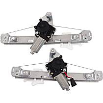 Rear, Driver and Passenger Side Power Window Regulator, With Motor