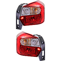 Driver and Passenger Side Tail Lights, With bulb(s), Halogen