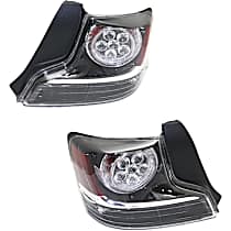 Driver and Passenger Side Halogen Tail Light, Without bulb(s), OE Replacement