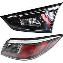 Passenger Side, Inner and Outer Inner - LED; Outer - Halogen Tail Light, With bulb(s), OE Replacement