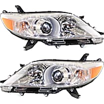 Driver and Passenger Side Headlights, with Bulbs, Halogen, For Models without LED Daytime Running Lights, CAPA Certified