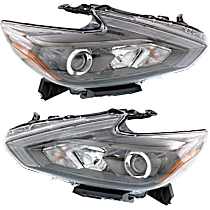 Driver and Passenger Side Halogen Headlight, With bulb(s), For Models Without Daytime Running Light, OE Replacement, CAPA Certified