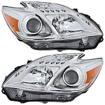 Driver and Passenger Side Headlights, Without bulb(s), Halogen