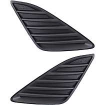 Fog Light Cover - Front, Driver and Passenger Side, Black