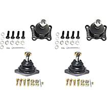 Front, Driver and Passenger Side, Upper and Lower Ball Joint, Four Wheel Drive