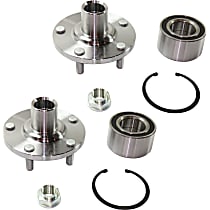Front, Driver and Passenger Side Wheel Hub, 5 Lugs, With Bearing