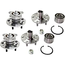 Front and Rear, Driver and Passenger Side Wheel Hubs and Wheel Bearings, 3.0L Engine, Non-ABS