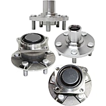 Front and Rear, Driver and Passenger Side Wheel Hub, 5 Lugs, Front - Without Bearing; Rear - With Bearing