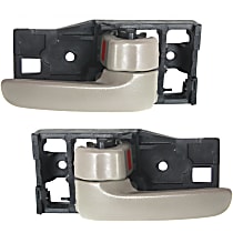 Eynpire 8077 Interior Inside Left Driver Side & Right Passenger Side Pair Set Door Handle Beige For 2001-2007 Toyota Sequoia; 2004-2006 Toyota Tundra Crew Cab ONLY 