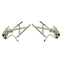 Front, Driver and Passenger Side Power Window Regulator, With Motor