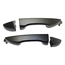 Rear, Driver and Passenger Side Smooth Black Exterior Door Handle, Without Key Hole