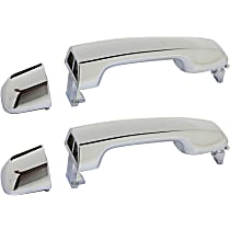 Rear, Driver and Passenger Side Exterior Door Handle, Chrome, Without Key Hole