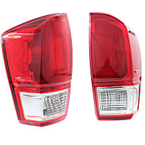 Driver and Passenger Side Tail Lights, With bulb(s), Halogen