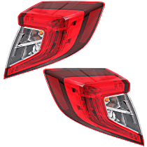 Driver and Passenger Side, Outer Tail Lights, With bulb(s), Halogen