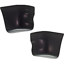 Front, Driver and Passenger Side Bumper End, Painted Black Plastic