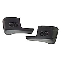 Front, Driver and Passenger Side Bumper End, Painted Black Plastic