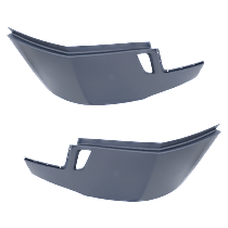 Front, Driver and Passenger Side Bumper End, Painted Gray Plastic