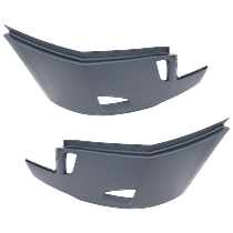 Front, Driver and Passenger Side Bumper End, Painted Gray Plastic
